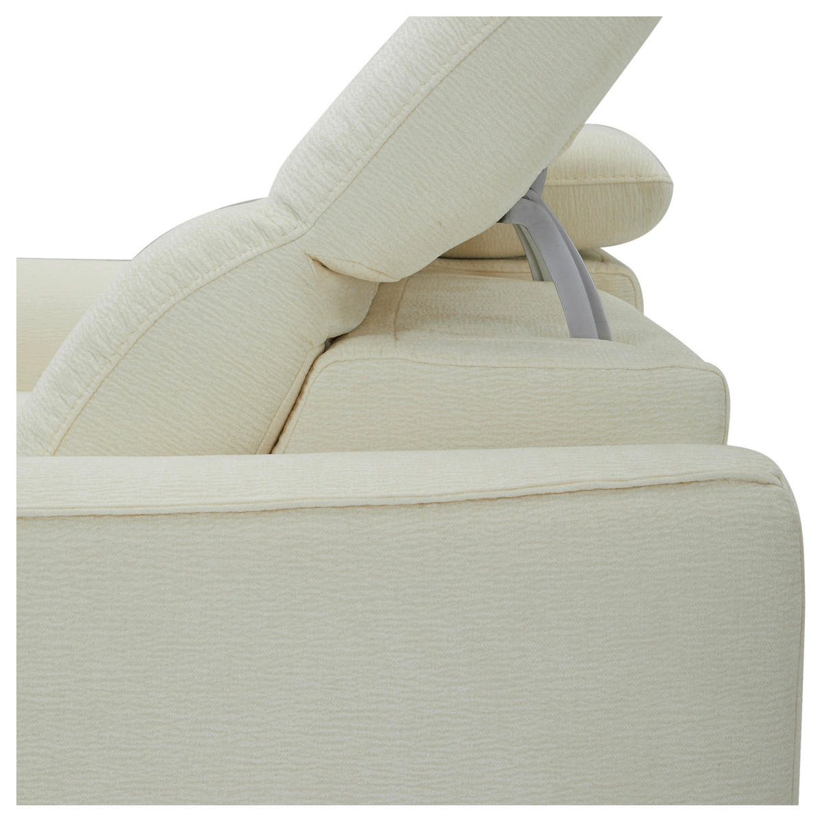 3-SITZER-SOFA in Flachgewebe Creme  - Creme/Schwarz, Lifestyle, Textil/Metall (198/83/107/111cm) - Livetastic