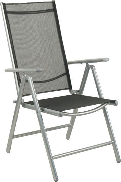 SKLOPIVA STOLICA ZA BAŠTU - crna, Dizajnerski, metal/tekstil (56/106/64cm) - Ambia Garden