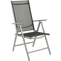 SKLOPIVA STOLICA ZA BAŠTU - crna, Dizajnerski, metal/tekstil (56/106/64cm) - Ambia Garden