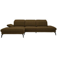 ECKSOFA in Webstoff Messingfarben  - Messingfarben/Schwarz, Design, Textil/Metall (180/289cm) - Stylife