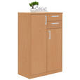 KOMMODE in 72/110/36 cm - Silberfarben/Buchefarben, Basics, Holzwerkstoff (72/110/36cm) - Xora