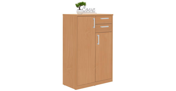 KOMMODE in 72/110/36 cm - Silberfarben/Buchefarben, Basics, Holzwerkstoff (72/110/36cm) - Xora