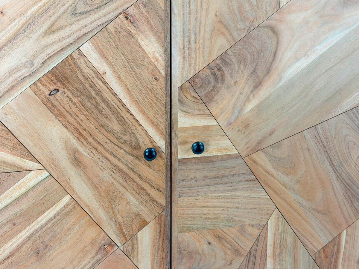 ŠIROKÁ KOMODA, akácie, barvy akácie, 150/75/45 cm - černá/barvy akácie, Design, kov/dřevo (150/75/45cm) - Livetastic