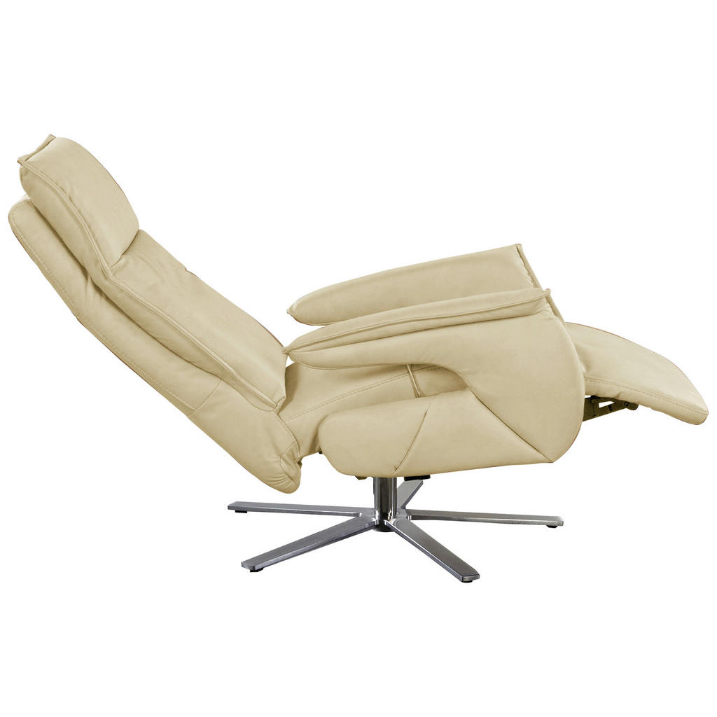 Thumbnail - Livetastic Relaxsessel, Creme, Leder, Echtleder, Nappaleder, 77x116x80 cm, Made in EU, Relaxfunktion, Netzbetrieb, Wohnz...