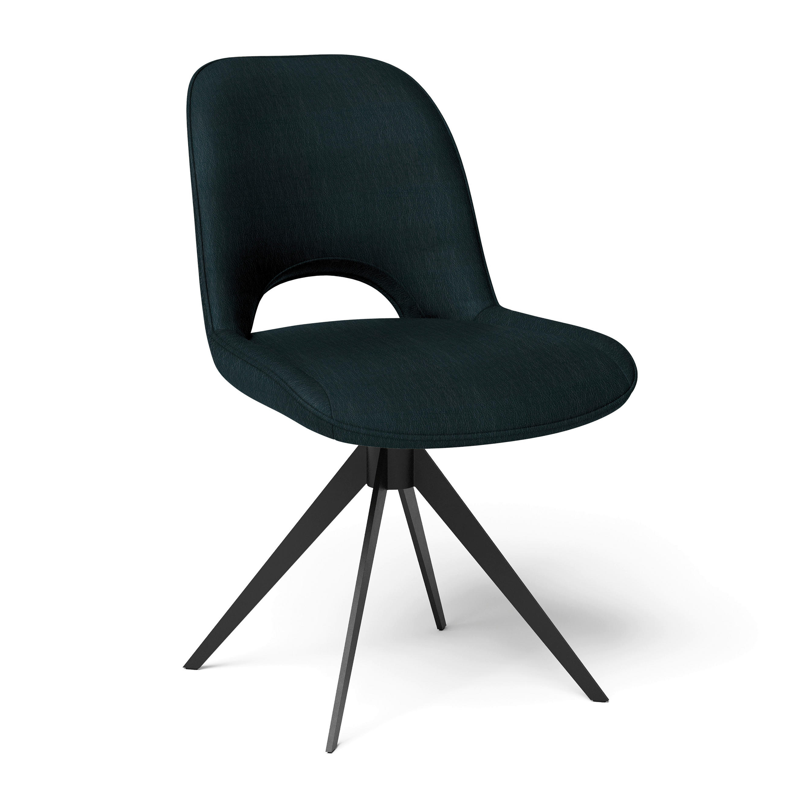 STUHL Echtleder Schwarz  - Schwarz, Design, Leder/Metall (53/86/61cm) - Joop!