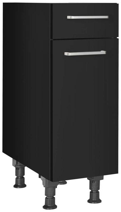 SCHUBKASTENUNTERSCHRANK 30/87/56 cm  in Schwarz  - Edelstahlfarben/Schwarz, MODERN, Holzwerkstoff/Metall (30/87/56cm) - Nobilia