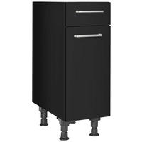 SCHUBKASTENUNTERSCHRANK 30/87/56 cm  in Schwarz  - Edelstahlfarben/Schwarz, MODERN, Holzwerkstoff/Metall (30/87/56cm) - Nobilia