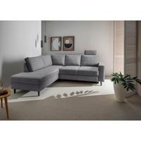 ECKSCHLAFSOFA in Chenille Dunkelgrau  - Dunkelgrau/Schwarz, MODERN, Holz/Textil (200/242cm) - Livetastic