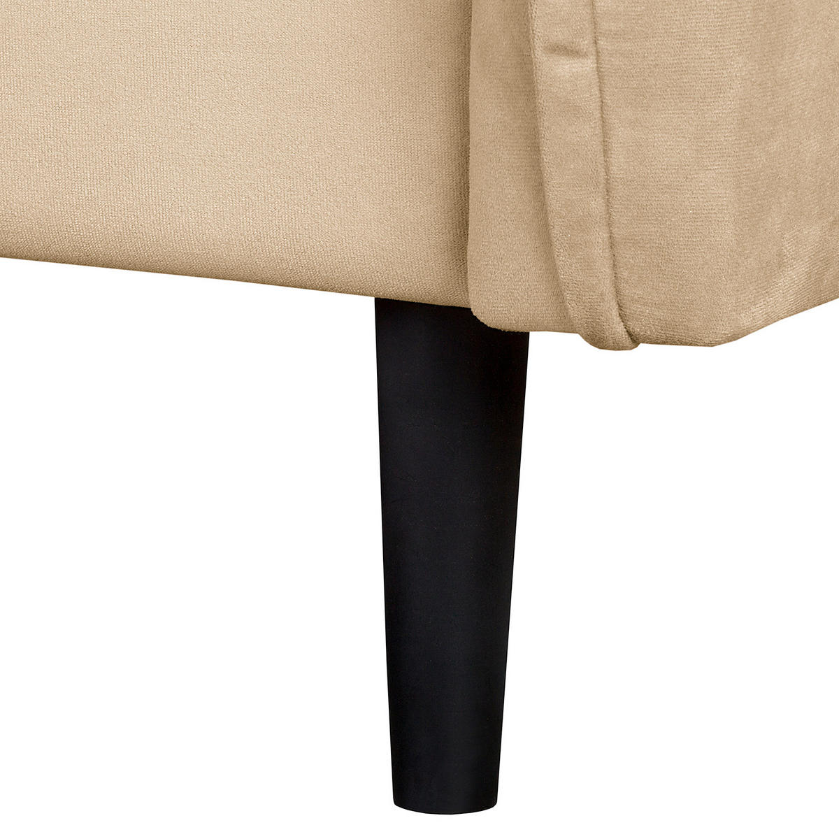 SESSEL in Samt Beige  - Beige/Schwarz, Design, Holz/Textil (74/86/100cm) - P & B