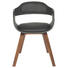 STUHL Lederlook Nussbaum massiv Nussbaumfarben, Schwarz - Nussbaumfarben/Schwarz, Trend, Holz/Textil (52/71/50cm) - Kare-Design