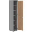 AKTENSCHRANK Eichefarben, Grau  - Eichefarben/Grau, KONVENTIONELL, Holzwerkstoff (40/217,4/43cm) - Moderano