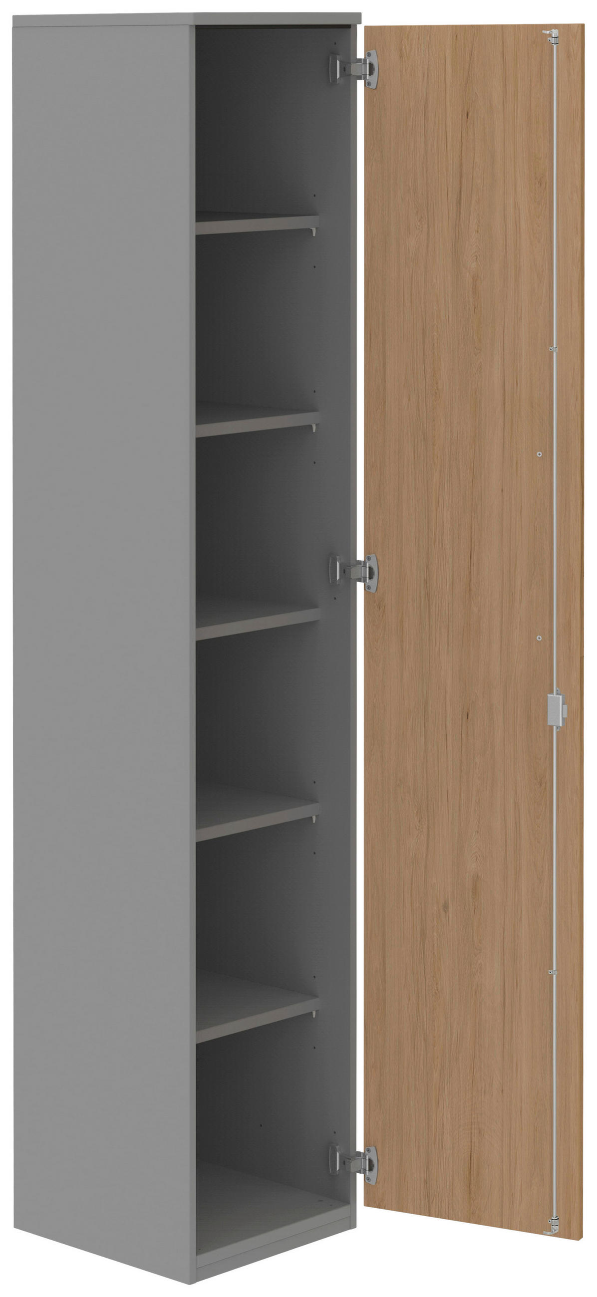 AKTENSCHRANK Grau, Eichefarben  - Eichefarben/Grau, KONVENTIONELL, Holzwerkstoff (40/217,4/43cm) - Moderano