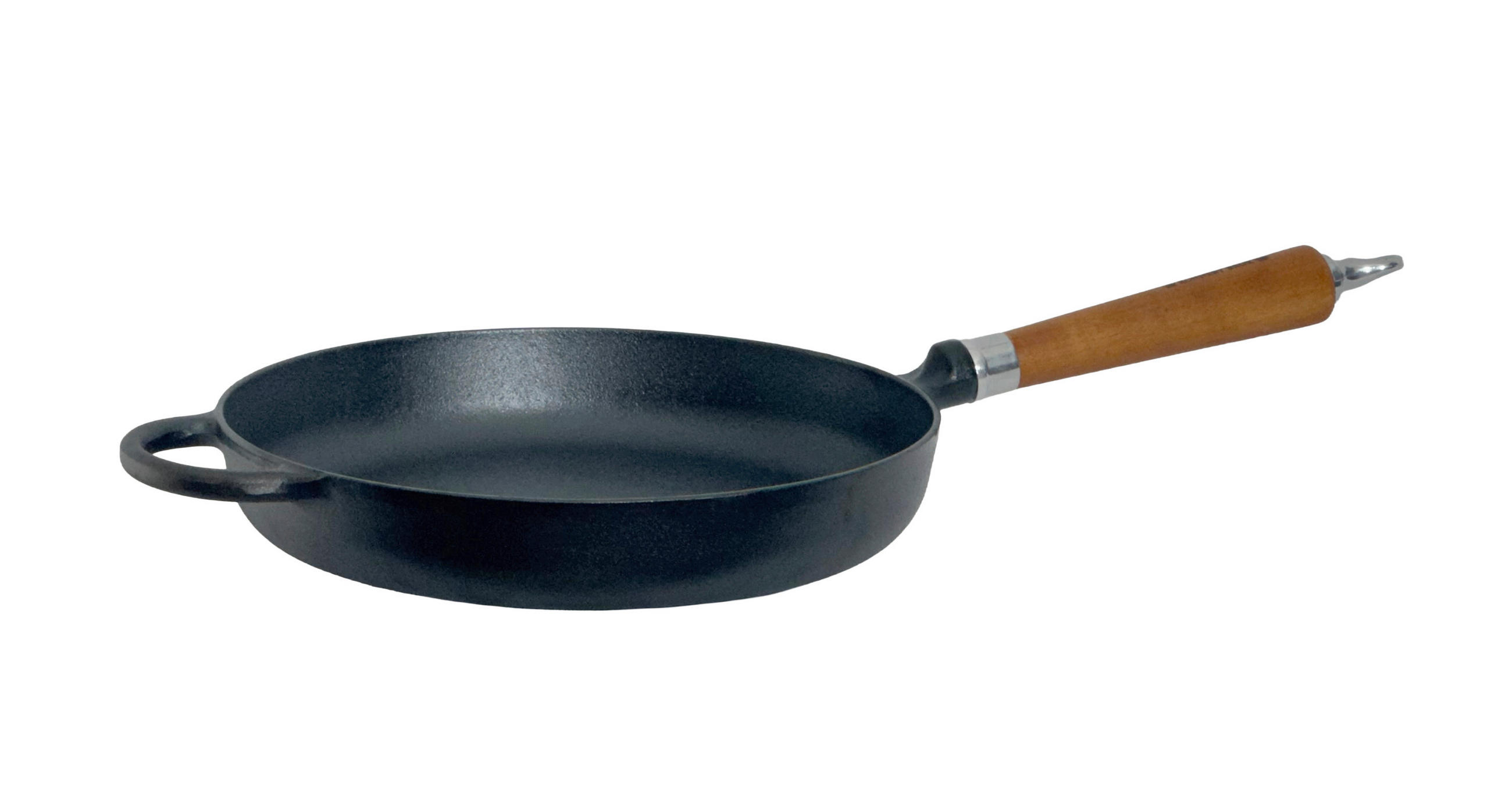 BRATPFANNE  - Schwarz/Braun, Basics, Holz/Metall (57/28/9.5cm)