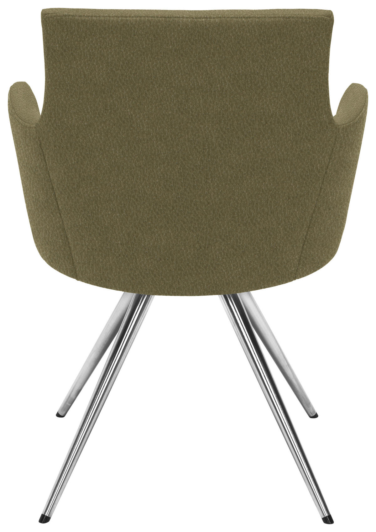 ARMLEHNSTUHL  in Stahl Lederlook, Mikrofaser  - Edelstahlfarben/Olivgrün, Design, Textil/Metall (60/87/62cm) - Venjakob
