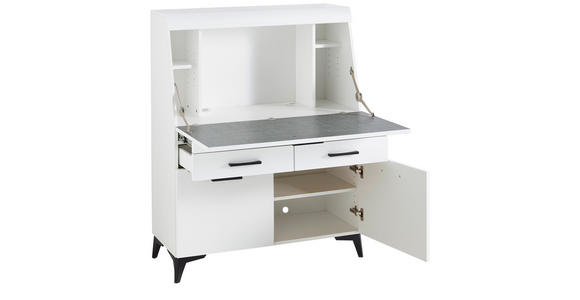 SEKRETÄR  Kabeldurchlass, Stauraum  - Schwarz/Weiß, Trend, Holzwerkstoff/Kunststoff (98/124/42cm) - Carryhome