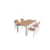 GARTENTISCHGRUPPE  - Silberfarben/Braun, Basics, Holz/Metall - Gardenson