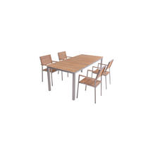 GARTENTISCHGRUPPE  - Silberfarben/Braun, Basics, Holz/Metall - Gardenson