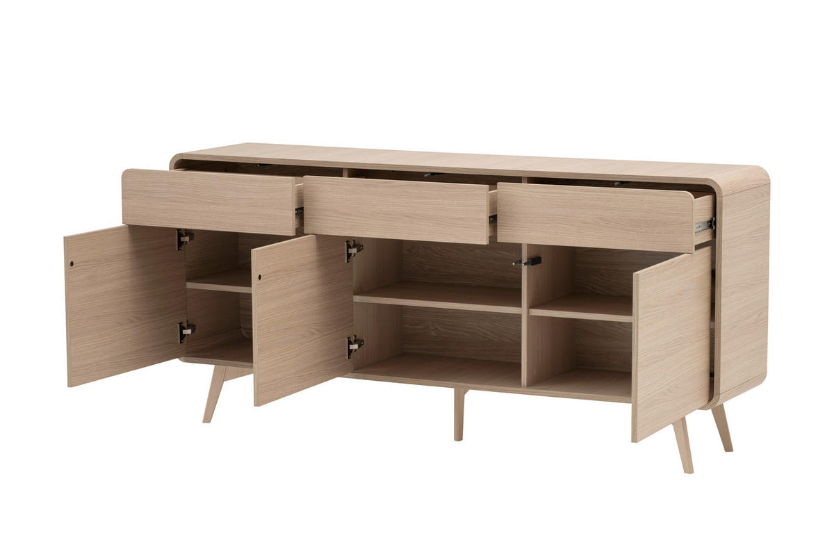SIDEBOARD  180/84/39 cm 3 Schublade(n)  - Eichefarben, Design, Holz/Holzwerkstoff (180/84/39cm) - Livetastic
