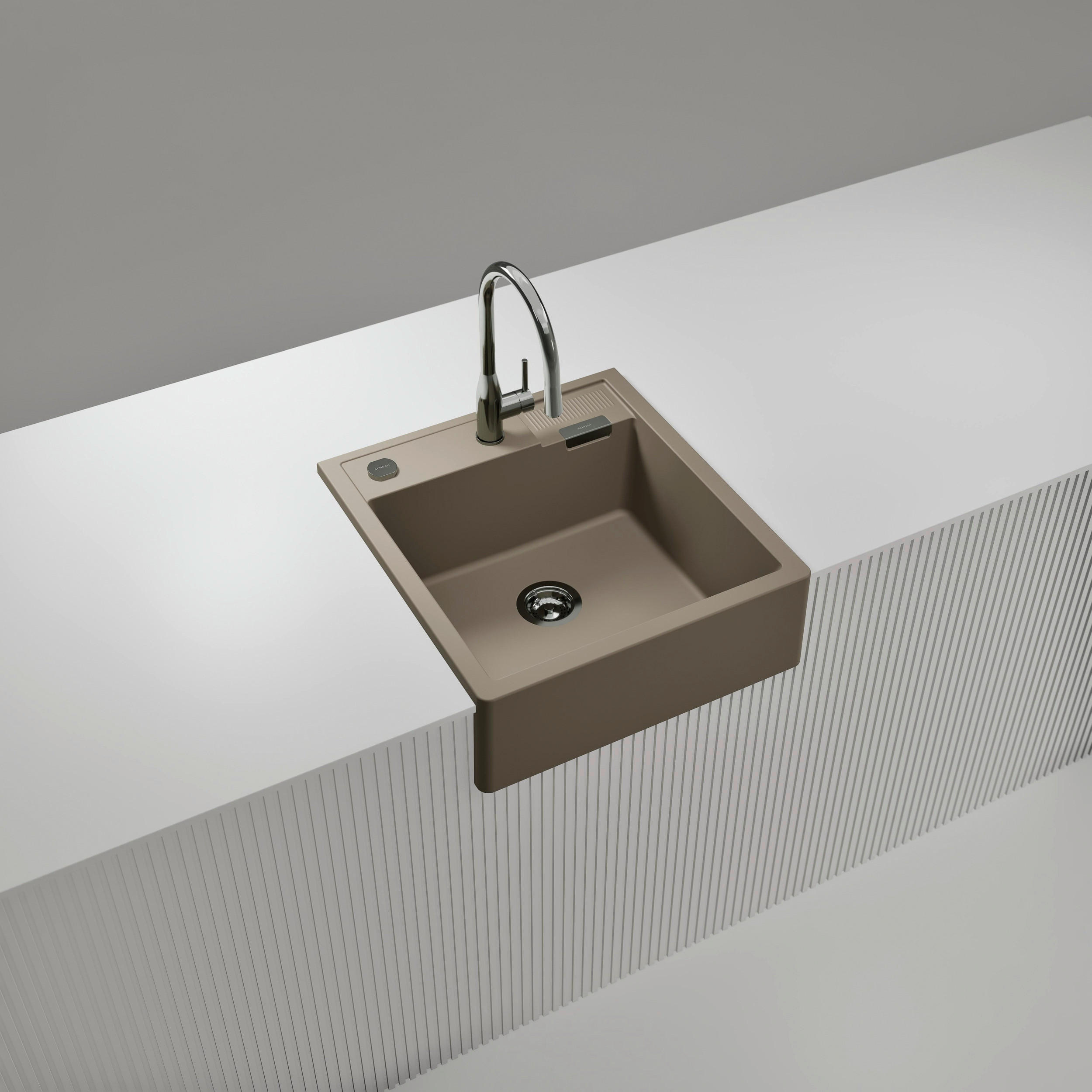 SPÜLE KALM100MTWI  - Beige, Basics, Stein (59,8/33,6/63cm) - Schock