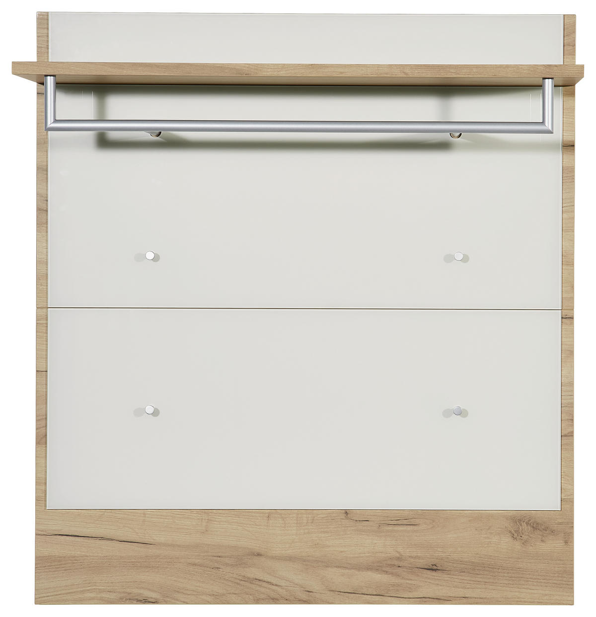 GARDEROBNI PANEL - kašmir/barve hrasta, Design, steklo/leseni material (98/108/3cm) - Voleo