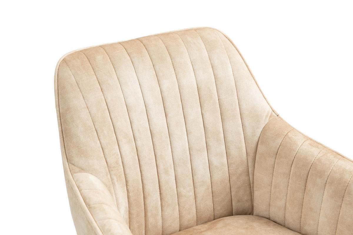ARMLEHNSTUHL  in Samt  - Beige/Buchefarben, KONVENTIONELL, Holz/Textil (63/83/63cm) - MID.YOU