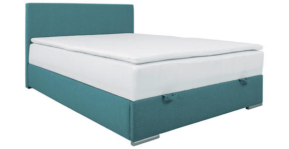 BOXBETT 140/200 cm  in Petrol  - Chromfarben/Petrol, KONVENTIONELL, Kunststoff/Textil (140/200cm) - Carryhome