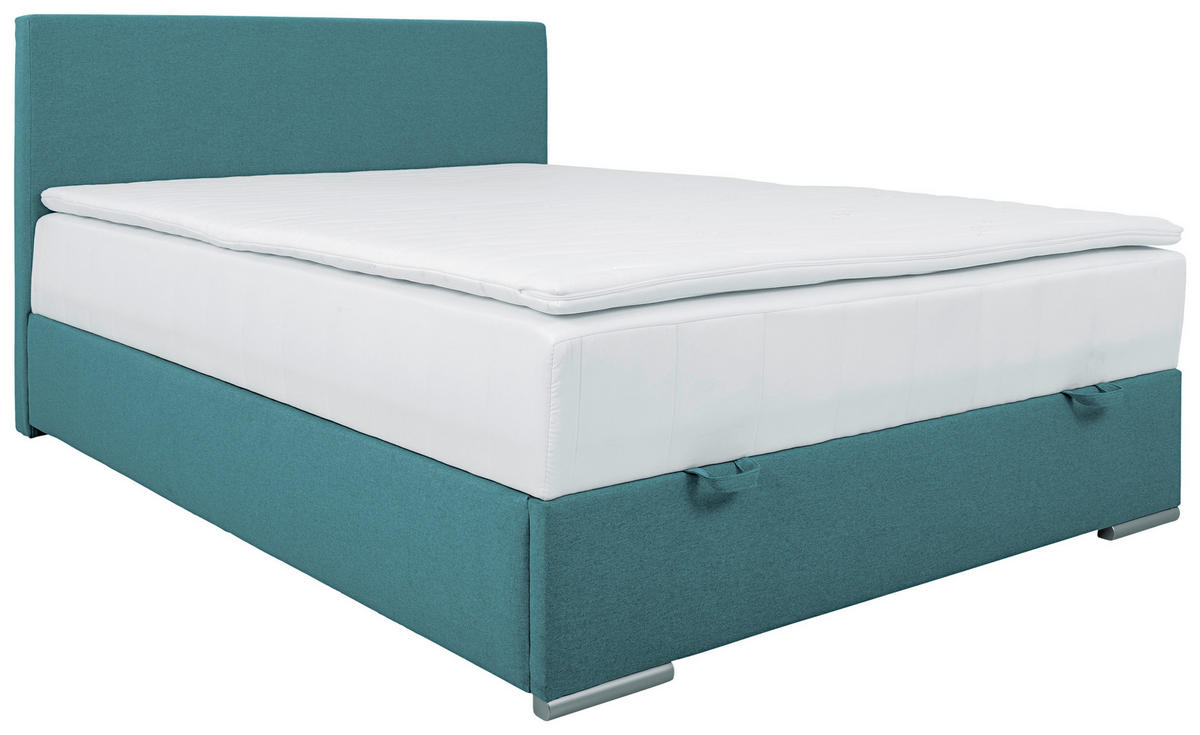 BOX KREVET 140/200 cm     petrolej plava  - boja hroma/petrolej plava, Konvencionalno, tekstil/plastika (140/200cm) - Carryhome
