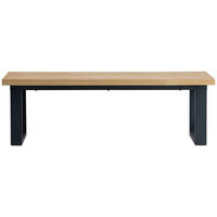 SITZBANK 160/45/40 cm Naturfarben, Schwarz Eiche furniert  - Eichefarben/Schwarz, MODERN, Holz/Metall (160/45/40cm) - MID.YOU