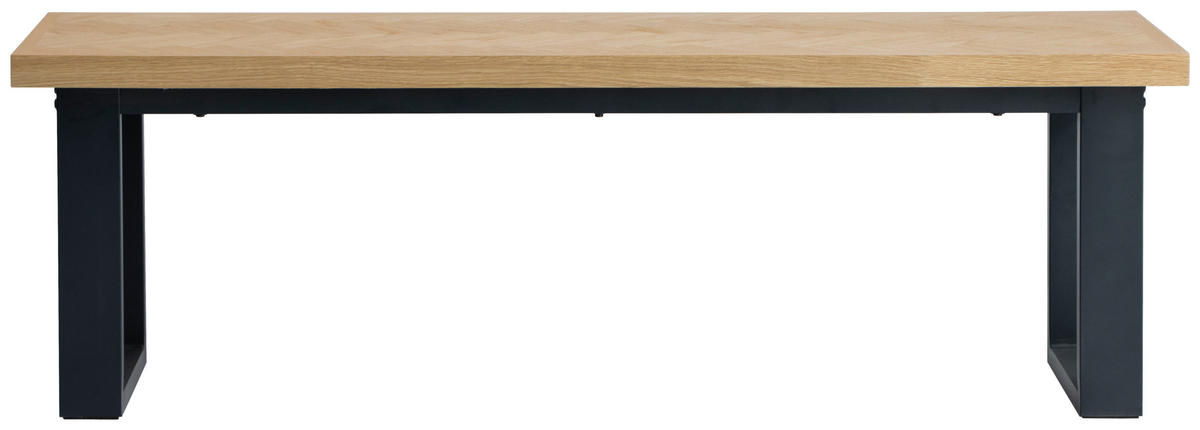 SITZBANK 160/45/40 cm Naturfarben, Schwarz Eiche furniert  - Eichefarben/Schwarz, MODERN, Holz/Metall (160/45/40cm) - MID.YOU