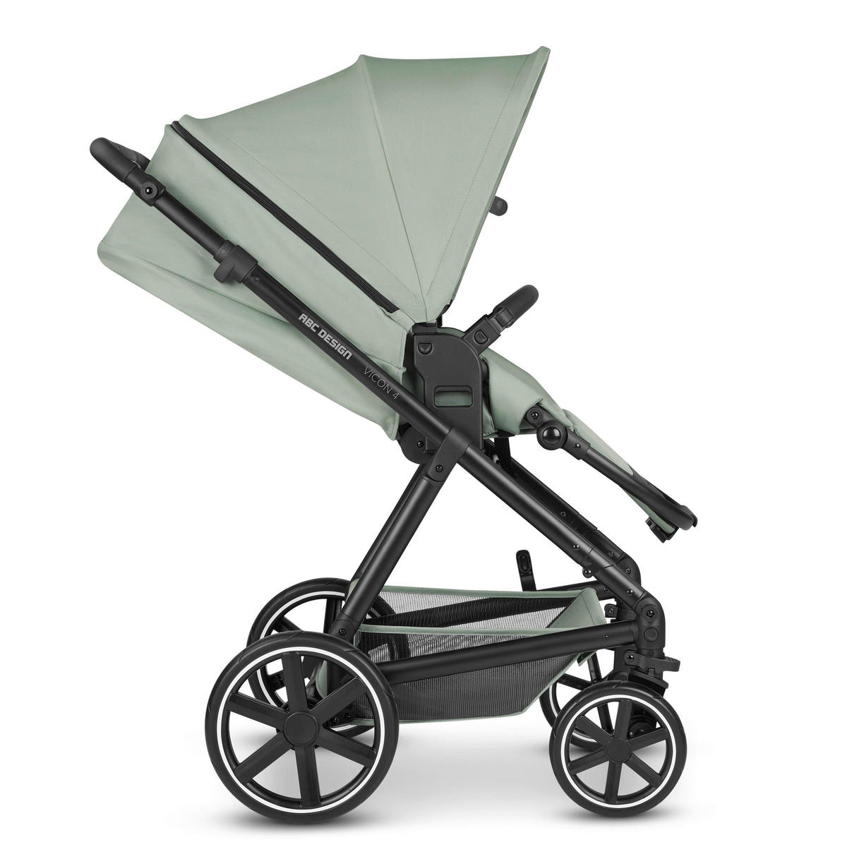 KINDERWAGENSET  Vicon 4  Pine  - Pastellgrün/Schwarz, Basics, Textil/Metall (91/61/110cm) - ABC Design