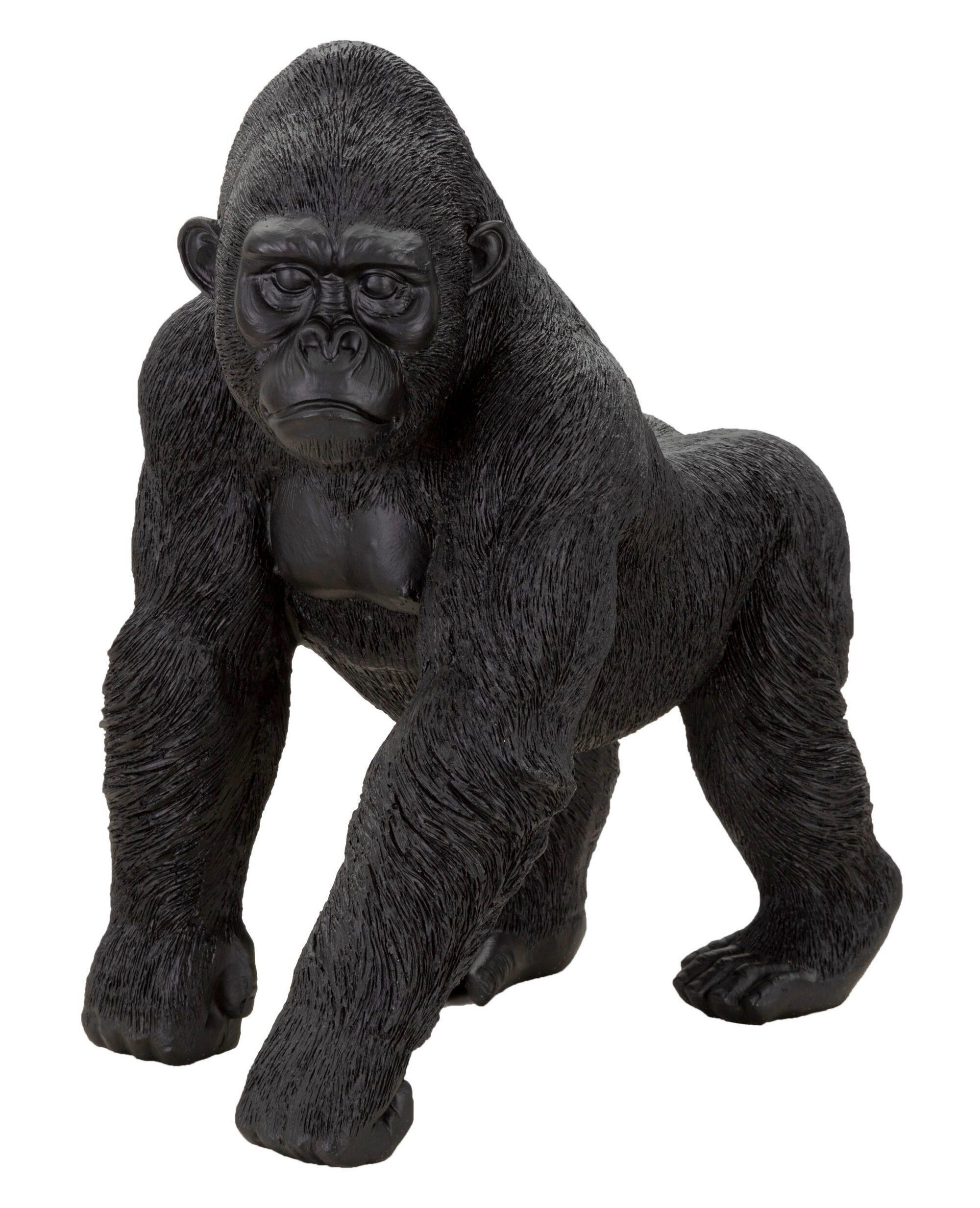 Skulptur Black Gorilla - Schwarz, Basics, Kunststoff (35/37,5/21,5cm)