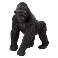 Skulptur Black Gorilla - Schwarz, Basics, Kunststoff (35/37,5/21,5cm)