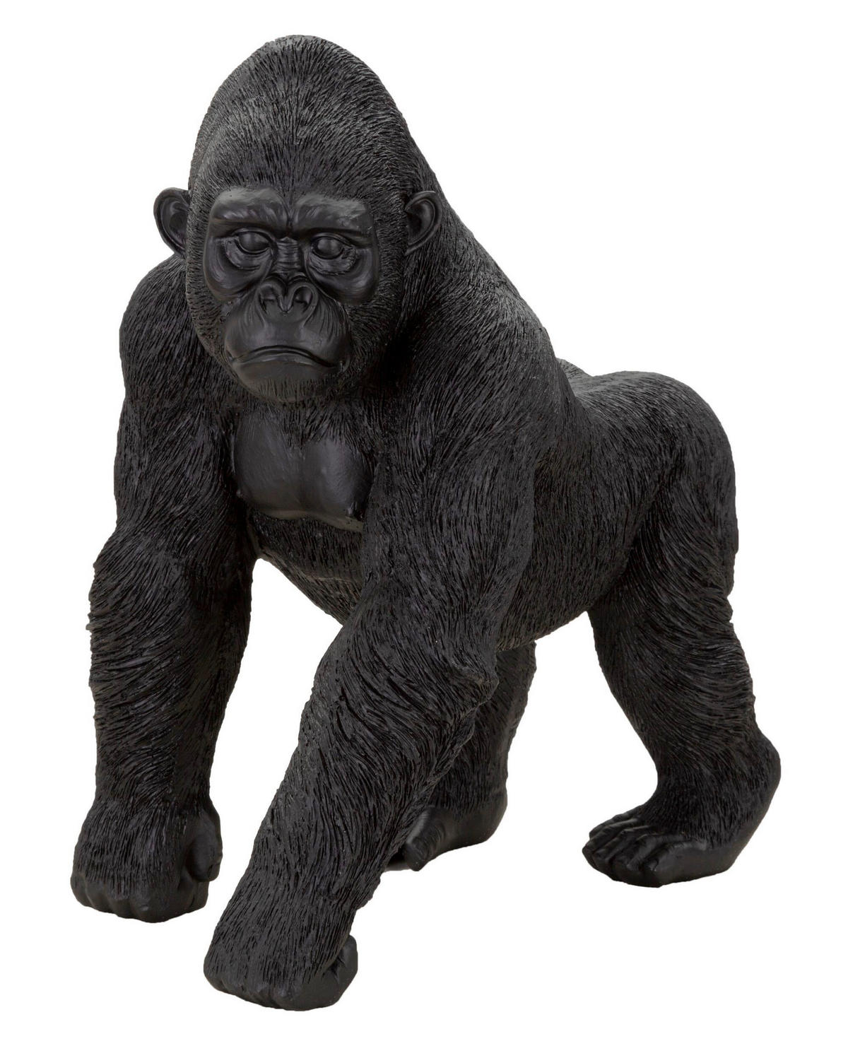 Skulptur Black Gorilla - Schwarz, Basics, Kunststoff (35/37,5/21,5cm)