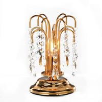 KRISTALL-TISCHLEUCHTE 16/23 cm   - Goldfarben, KONVENTIONELL, Glas/Metall (16/23cm)