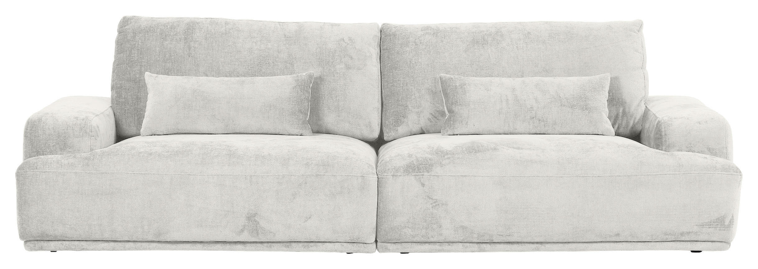 BIGSOFA Chenille Beige  - Beige/Schwarz, KONVENTIONELL, Kunststoff/Textil (282/73/115cm) - Carryhome