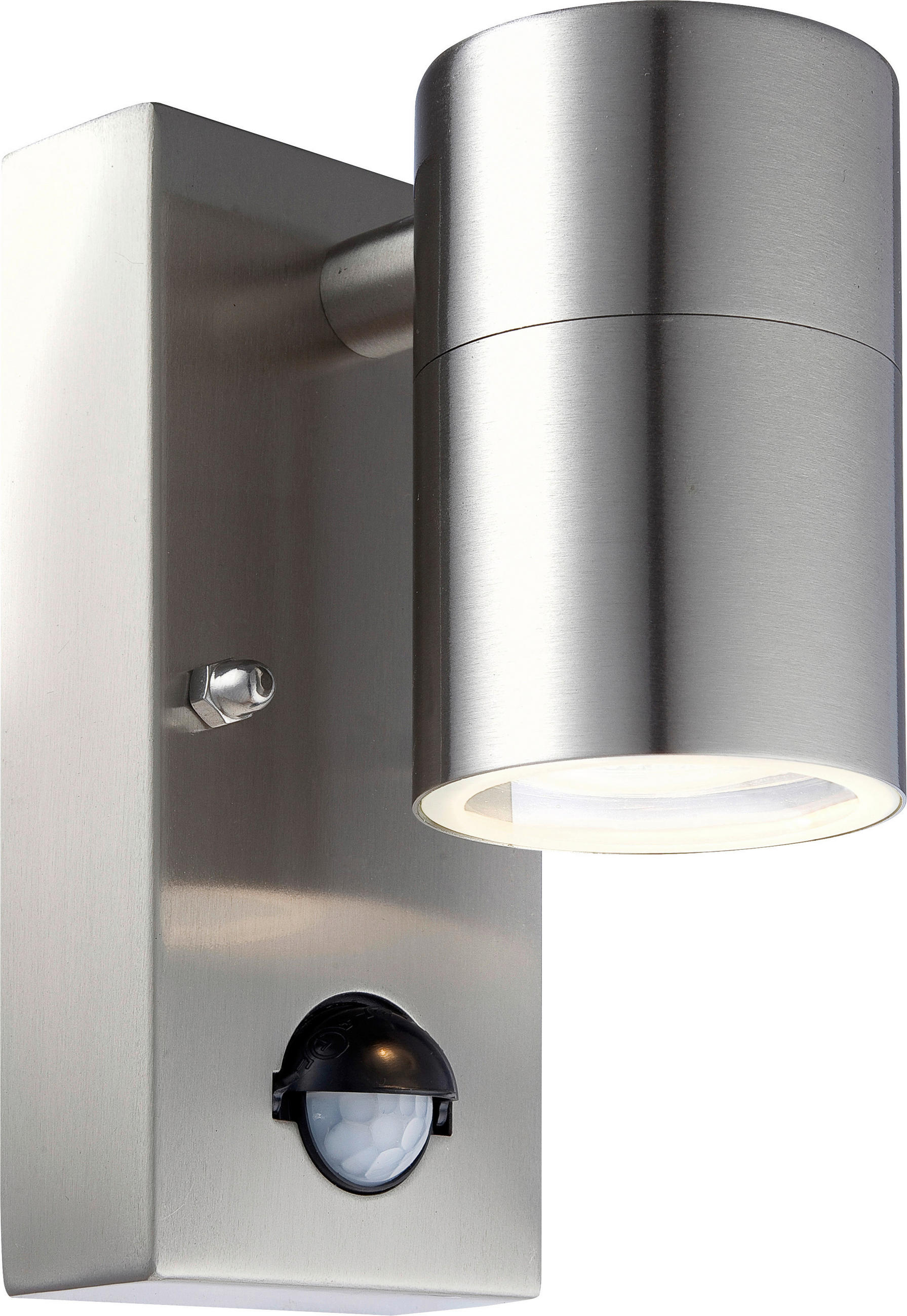 AUSSENWANDLEUCHTE - Klar/Edelstahlfarben, Design, Glas/Metall (7/11/15cm) - Globo