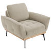 SESSEL in Flachgewebe Naturfarben, Eichefarben  - Eichefarben/Schwarz, Design, Holz/Textil (92/87/95cm) - Stylife