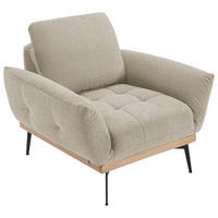 SESSEL in Flachgewebe Naturfarben, Eichefarben  - Eichefarben/Schwarz, Design, Holz/Textil (92/87/95cm) - Stylife