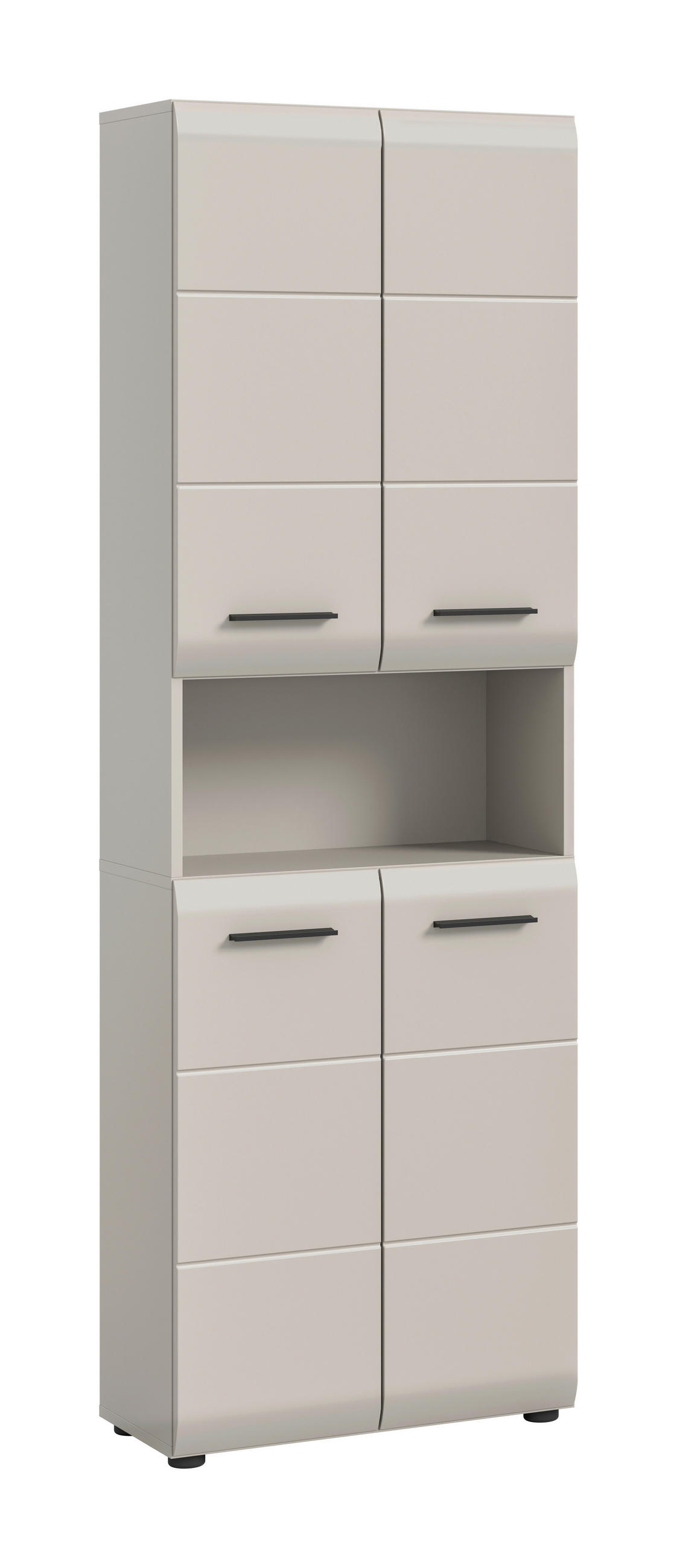 HOCHSCHRANK 60/185/30 cm  - Kaschmir/Schwarz, Trend, Holzwerkstoff/Kunststoff (60/185/30cm) - MID.YOU