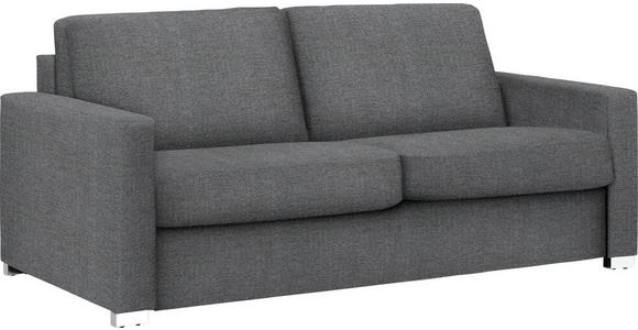 SCHLAFSOFA Webstoff Grau  - Chromfarben/Grau, KONVENTIONELL, Metall (188cm) - Novel