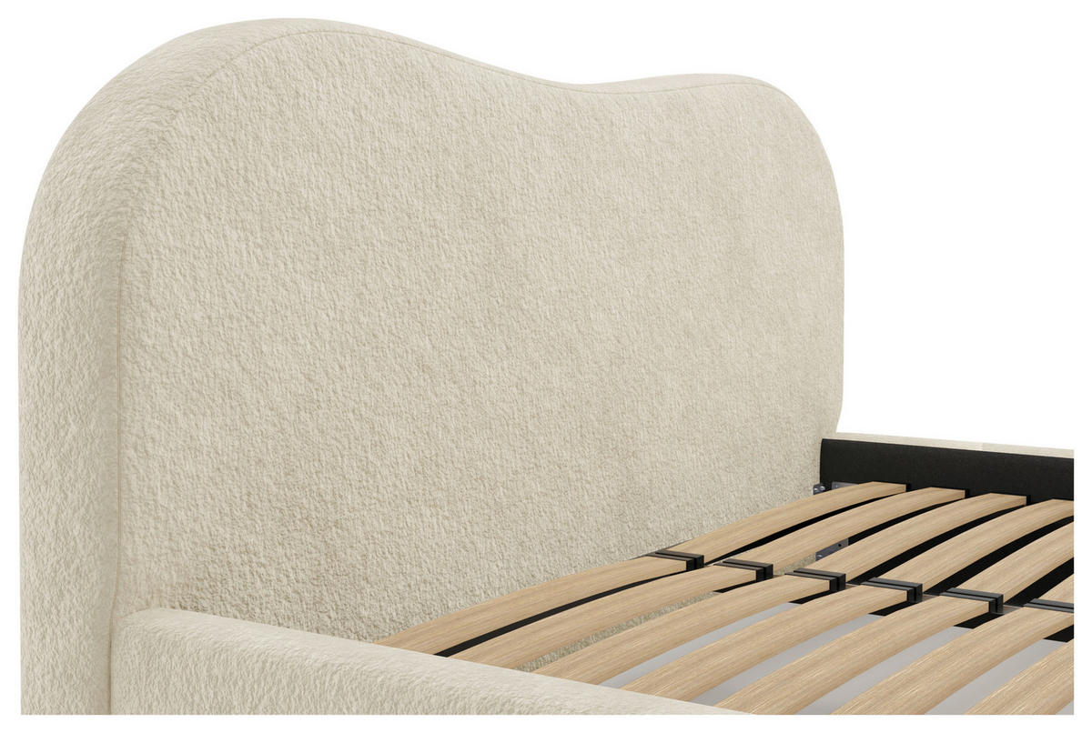 POLSTERBETT Bettkasten, Lattenrost 140/200 cm  in Beige  - Beige/Schwarz, Design, Holz/Textil (140/200cm) - Boxxx
