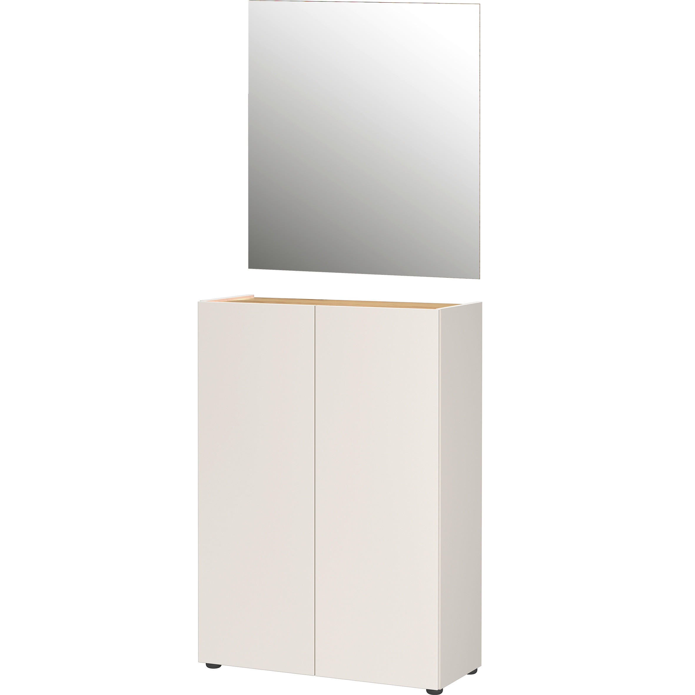 GARDEROBE 2-teilig  in 74/200/33 cm  - Kaschmir/Eichefarben, Design, Glas/Holzwerkstoff (74/200/33cm) - Germania