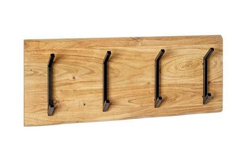 WANDGARDEROBE  in Akazie massiv Schwarz, Akaziefarben  - Schwarz/Akaziefarben, KONVENTIONELL, Holz/Metall (90/36/12cm)
