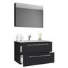 BADEZIMMER 3-teilig  in 60 cm  - Alufarben/Schwarz, MODERN, Keramik/Holzwerkstoff (60cm) - MID.YOU