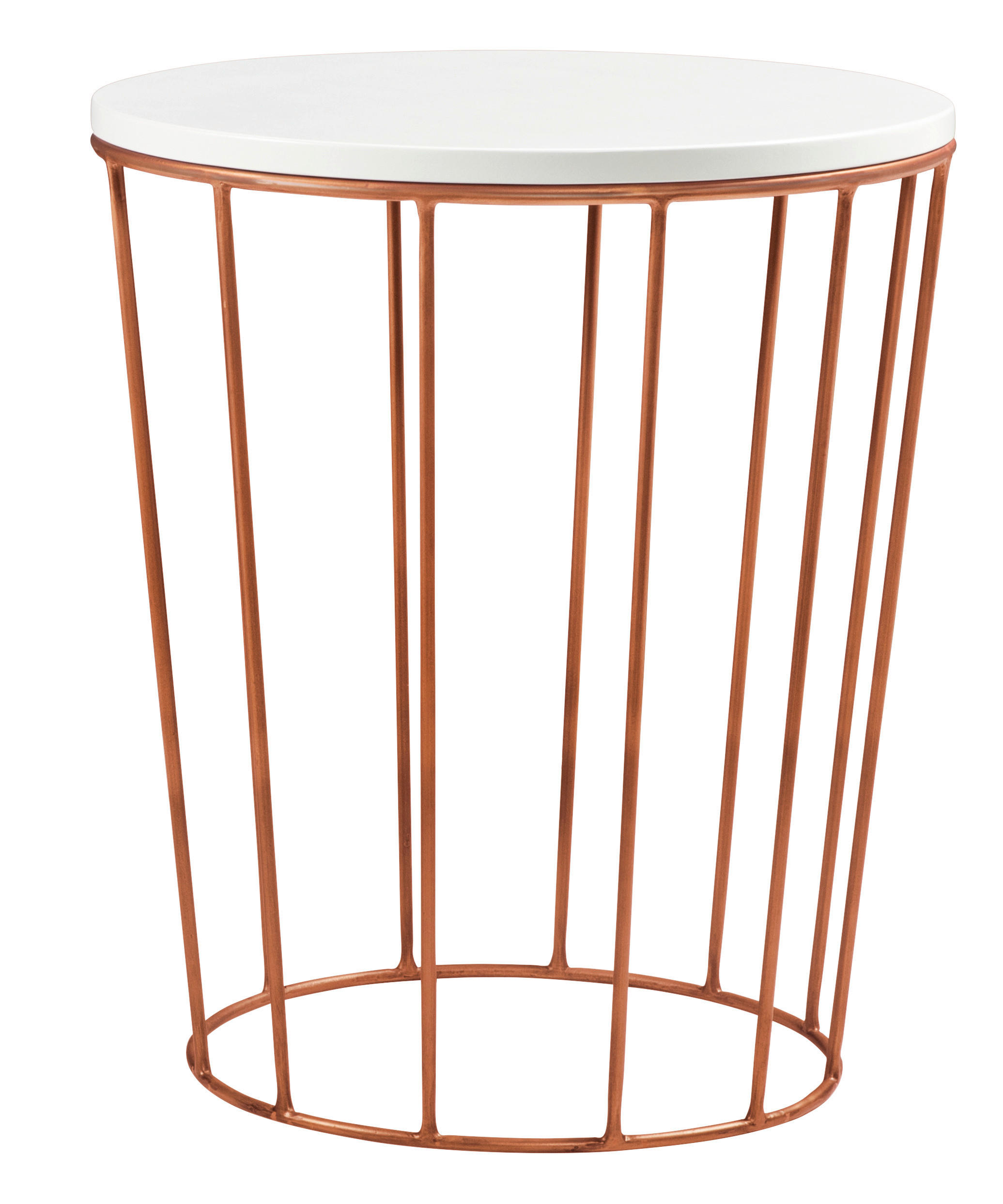 NACHTSCHRANK 45/52/45 cm  - Weiß/Kupferfarben, Design, Holzwerkstoff/Metall (45/52/45cm) - Hasena