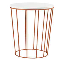 NACHTKÄSTCHEN 45/52/45 cm  in Weiß, Kupferfarben  - Weiß/Kupferfarben, Design, Holzwerkstoff/Metall (45/52/45cm) - Hasena