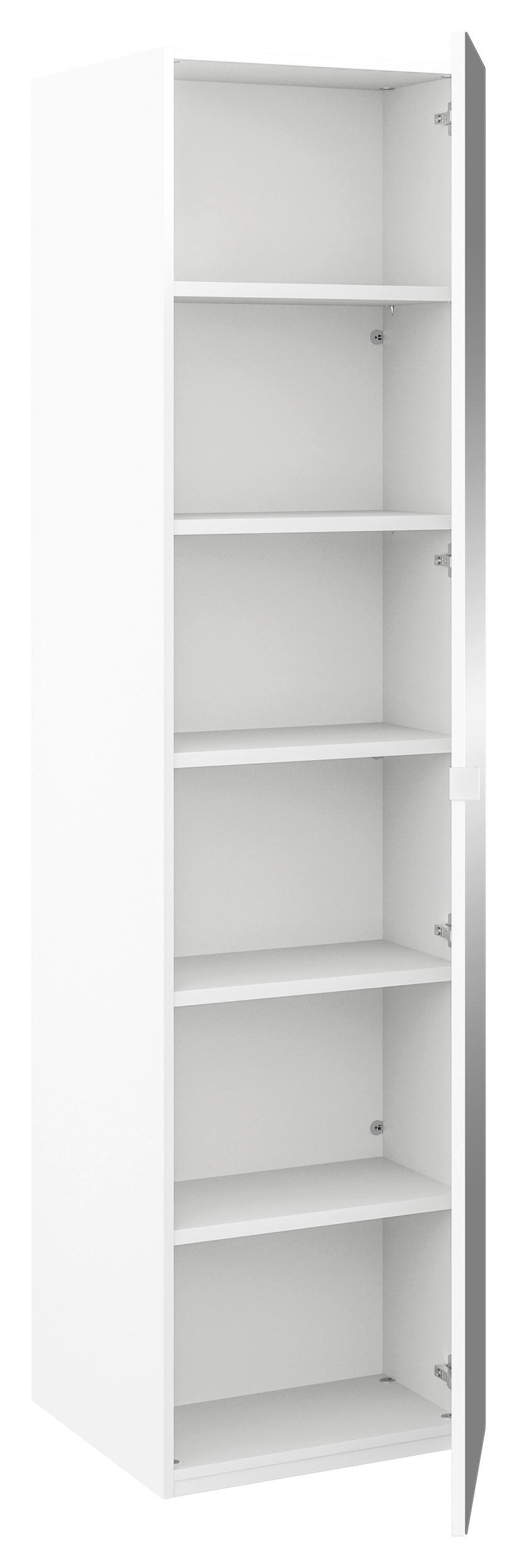 KLEIDERSCHRANK in Weiss - Weiss/Edelstahlfarben, Design, Glas/Holzwerkstoff (51,3/213,6/59,3cm) - Cantus