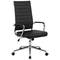 DREHSTUHL  in Schwarz, Chromfarben  - Chromfarben/Schwarz, KONVENTIONELL, Leder/Kunststoff (63,5/103/112.5/55,5cm) - Venda
