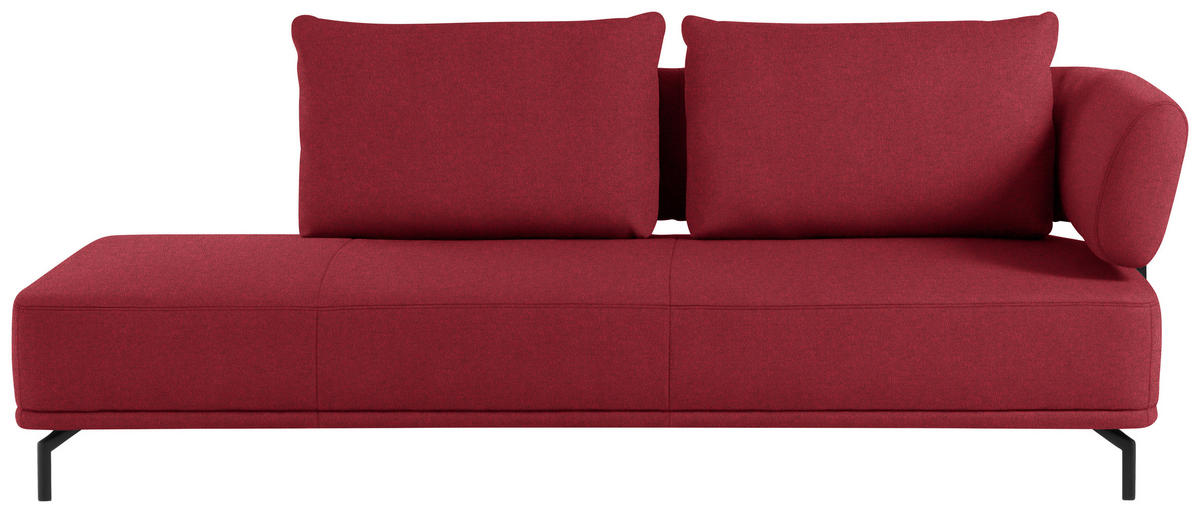 RÉCAMIERE in Flachgewebe Bordeaux  - Bordeaux/Schwarz, Design, Textil/Metall (227/89/101cm) - Dieter Knoll