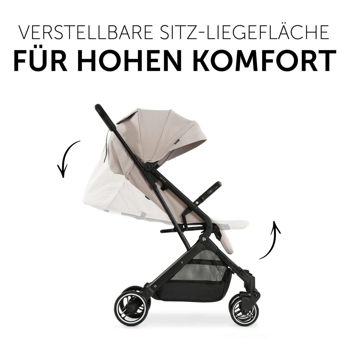 BUGGY Travel N Care  - Beige/Schwarz, Basics, Metall (86/50/104cm) - Hauck